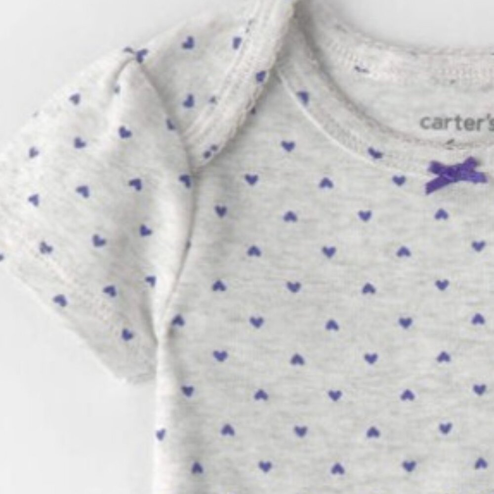 3/$21 | Baby Girl 18M Summer Short Sleeve Bodysuits, Set of 3 Blues and Grays - Picture 7 of 13